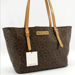 LIKE NEW Calvin Klein Signature Logo Tote